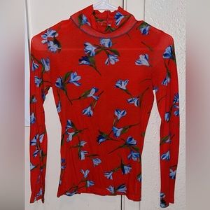 Rag & Bone “Shaw” Floral Print Turtleneck